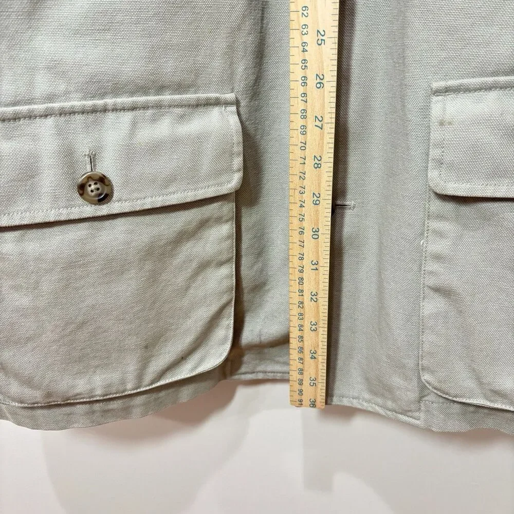 VTG Lands End Men Field Barn Canvas Jacket Chore Coat Quilted Removable Liner XL